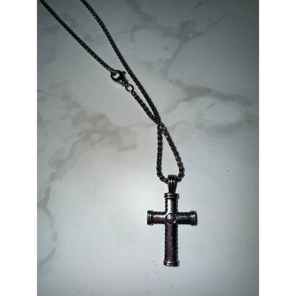 DY Sterling Silver Cross Pendant Necklace